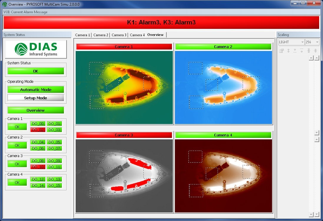 監控4臺DIAS紅外熱像儀軟件MultiCam