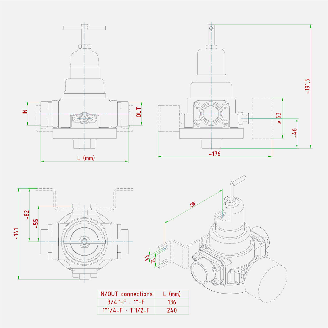 110R2減壓閥技術圖紙 110R2調壓閥技術圖紙
